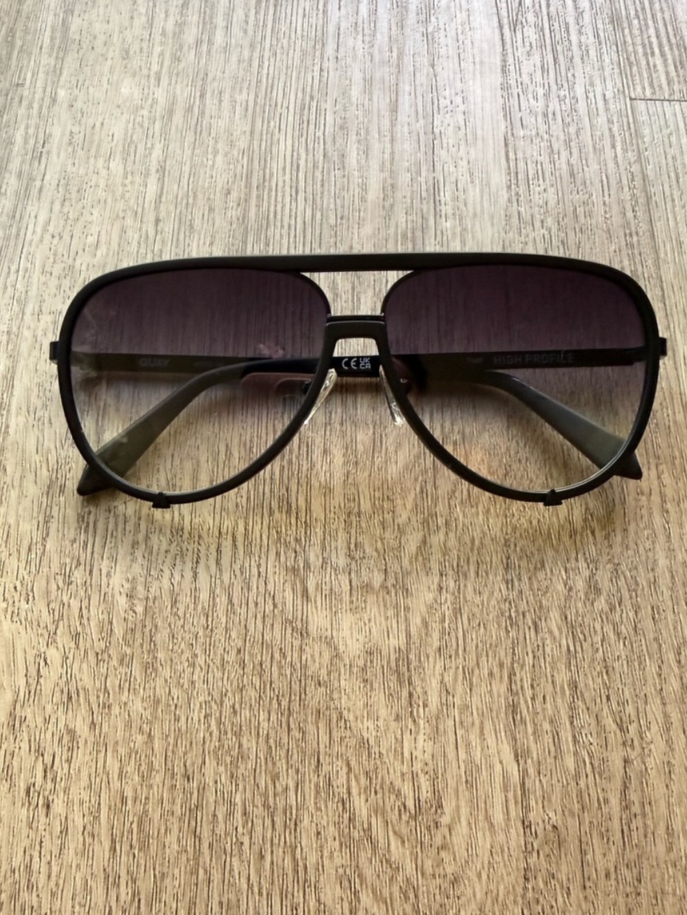 quay australia high profile matte black aviator statement sunglasses eyewear NEW